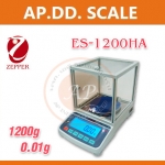 เครื่องชั่งดิจิตอลความละเอียดสูง ตาชั่งแบบความละเอียดสูง มีตู้ครอบกันลม 1200g ความละเอียด 0.01g ยี่ห้อ ZEPPER รุ่น ES-1000HA พิกัด 1000g/0.01g