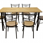 ชุดโต๊ะอาหารลอนดอน ุ6 ที่นั่ง พื้นไม้ สีธรรมชาติ