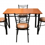 ชุดโต๊ะอาหารลอนดอน 4 ที่นั่ง พื้นเบาะ สีสัก