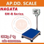 เครื่องชั่ง 30 กิโลกรัม ตาชั่ง 30 กิโลกรัม เครื่องชั่งดิจิตอล ตาชั่งดิจิตอล เครื่องชั่งน้ำหนักดิจิตอล 30 กิโลกรัม ความละเอียด 1 กรัม ขนาดแท่นชั่ง 30x40cm. ยี่ห้อ NAGATA รุ่น SW-B Series