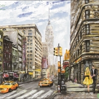 ภาพวิวสำเร็จรูป ภาพวาดสีน้ำมัน เมืองนิวยอร์ค