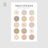 สติ๊กเกอร์เฉดสี เฉดสีแทน วงกลมมีอักษร DIY