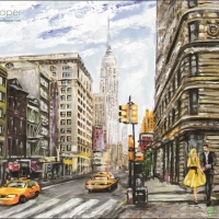 ภาพวิวสำเร็จรูป ภาพวาดสีน้ำมัน เมืองนิวยอร์ค