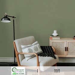วอลเปเปอร์หน้ากว้างสีเขียวเข้ม No.61047-6