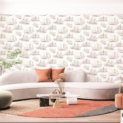 วอลเปเปอร์ภาพวาดเมืองเวนิช โทนสีฟ้าเขียว