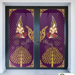 วอลเปเปอร์สั่งพิมพ์ลายไทยติดประตู PLT-040-A