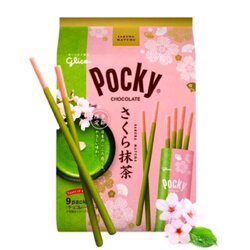 Glico Pocky Chocolate Sakura Matcha (Limited Edition) 1 ถุง 8 ซองเล็ก (Exp.12/2024)