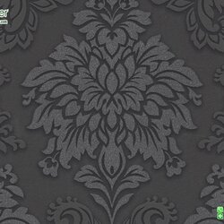 วอลเปเปอร์ติดผนังลายหลุยส์โมเดิร์น พื้นเทาดำ