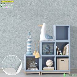 วอลเปเปอร์ติดผนังลายคลื่นหินอ่อนสีเทาอ่อน