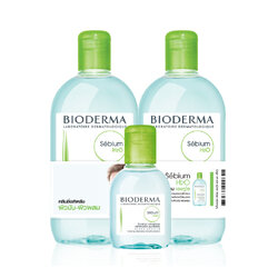 Triple Pack Bioderma Sebium H2O 500 ml. x 2 ขวด + ขนาดพกพา 100 ml.