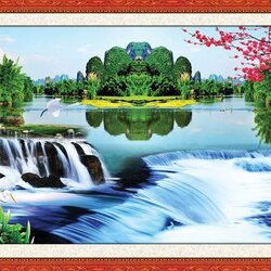 วอลเปเปอร์ปริ้นต์ติ้งลายน้ำตกมงคล JWT-6