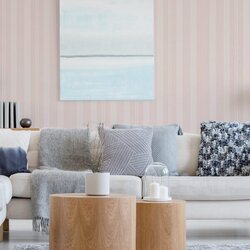 วอลเปเปอร์ลายทาง สีชมพู No.21549