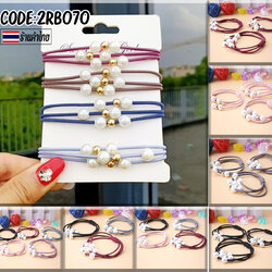 ⭐ยางยืดรัดผมสามสายไข่มุกขาวทอง ชิ้นละ 2 บาท(📌คละสีตามแบบ)✔️พร้อมส่ง Ohwowshop ยางยืด ยางมัดผม ยางยืดรัดผมเกาหลี ยางรัดผม