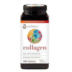 Youtheory Collagen Skin, Hair & Nail Formula Enhance with Vitamin C 390 Tablets