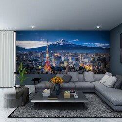 วอลเปเปอร์สั่งพิมพ์ภาพวิวเมือง ตึกสูง