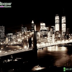 ภาพสะพานบรูคลินกลางคืน