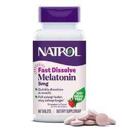 Natrol Melatonin Time Release Fast Dissolve 5 mg. (250 เม็ด) รสสตรอเบอร์รี่