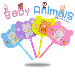 🐱🐶ปากกาพัดลูกลื่นรูปทรง🐰🐻 Baby animals🌈ไส้สีน้ำเงิน 0.5 ✅พร้อมส่ง ปากกา เครื่องเขียน ลูกลื่น