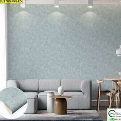 วอลเปเปอร์ลายปูนเปลือยสีฟ้าอมเทา