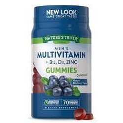 Nature’s Truth Vitamins MEN'S Multivitamin + B12, D3, Zinc Gummies 70 Gummies