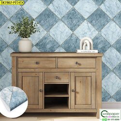 วอลเปเปอร์ลายหมากฮอสสีฟ้า No.SK7862