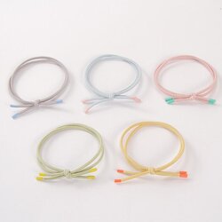 ยางยืดรัดผมสองสายหลากสี (สุ่มลาย) ชิ้นละ 2 บาท ✔️พร้อมส่ง Ohwowshop หนังยางรัดผมเกาหลี ยางรัดผมไสต์เกาหลี มัดผม