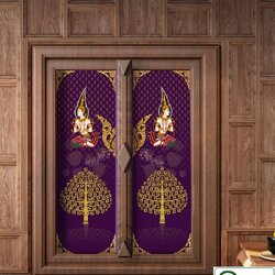 วอลเปเปอร์สั่งพิมพ์ลายไทยติดประตู PLT-040-B