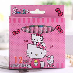 🌈✏สีเทียนใหญ่ 12 สี ลายการ์ตูน กล่องละ 12 บาท ✔️พร้อมส่ง (🎲สุ่มลาย) Ohwowshop สีเทียน ระบายสี