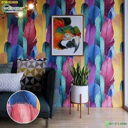 วอลเปเปอร์ติดผนัง ลายขนนก