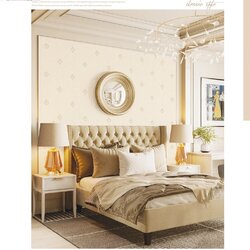 วอลเปเปอร์ติดผนังหน้ากว้าง 1 เมตร ลายหลุยส์ สีขาวครีม