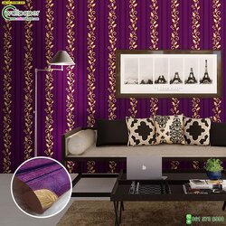 วอลเปเปอร์ติดผนังลายทางหลุยส์ สีม่วง