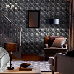 วอลเปเปอร์ติดผนังลายกราฟฟิก สีน้ำตาล