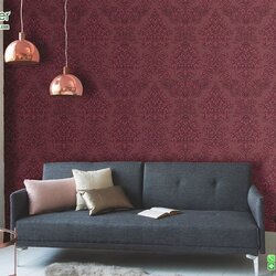 วอลเปเปอร์ติดผนังลายหลุยส์โมเดิร์น พื้นแดง