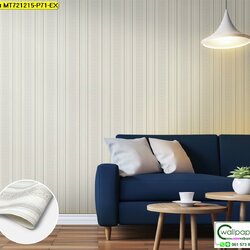 วอลเปเปอร์ลายทางพื้นสีขาว ลายสีเงิน