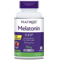Natrol Melatonin Sleep 10 mg. 100 เม็ด แบบเม็ดอม รสสตรอเบอร์รี่