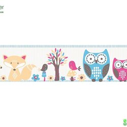 บอร์เดอร์ วอลเปเปอร์ลายนกฮูก