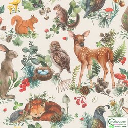 วอลเปเปอร์การ์ตูนห้องเด็ก ลายสัตว์ป่า No.300321