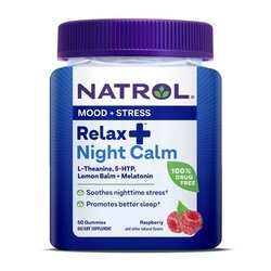 Natrol Relax+ Night Calm Daily Stress Relief Gummies 50 Gummies #Raspberry