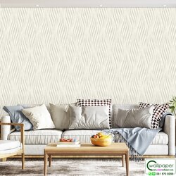 วอลเปเปอร์บ้าน ลายริ้วสีครีม No.9819-2