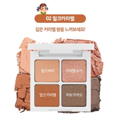 Holika Holika x Peko Chan Piece Matching 4 Shadow #02 Milk Caramel