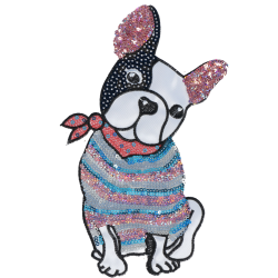 ตัวรีดติดเสื้อเลื่อมหมาเฟรนบลูด็อก