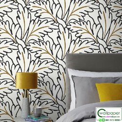 วอลปเเปอร์ลายใบไม้สไตล์โมเดิร์น