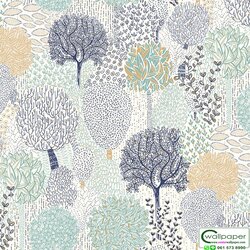 วอลเปเปอร์ลายต้นไม้ป่าไม้ มินิมอล