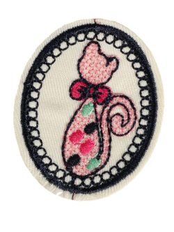 ตัวรีดติดเสื้อแมววินเทจในกรอบ