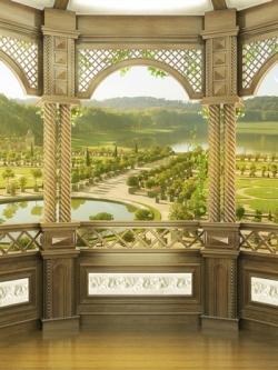 วอลเปเปอร์ภาพวิวสั่งพิมพ์ภาพระเบียงสวน