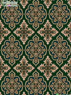Wallpaper ลายหลุยส์สีเขียว