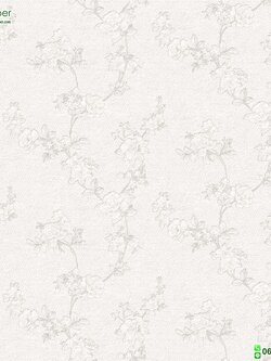 วอลเปเปอร์ลายดอกไม้วินเทจสีขาวครีม หน้ากว้าง 1 เมตร