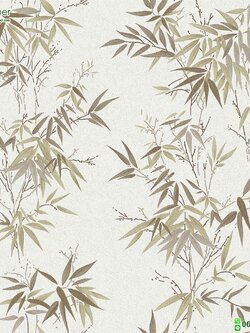 วอลเปเปอร์ลายใบไผ่ สีน้ำตาล