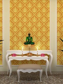 วอลเปเปอร์ลายไทยราคาถูกลายเทพพนมพื้นทอง