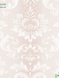 วอลเปเปอร์ติดผนังลายใบไม้หลุยส์พื้นชมพู